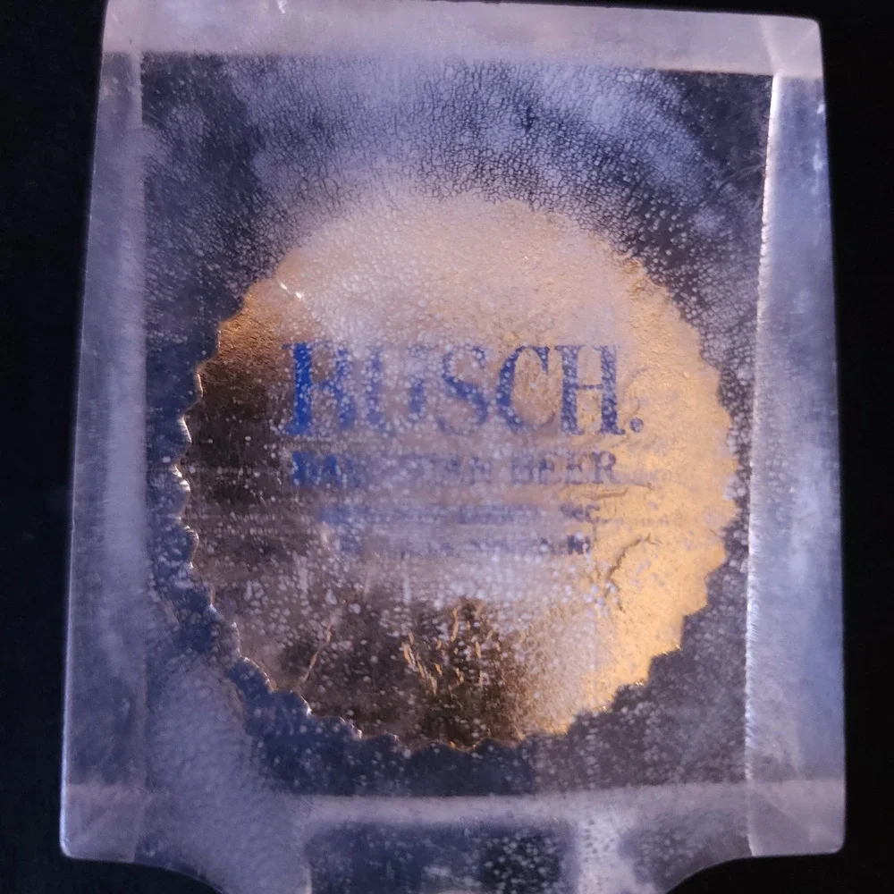 Vintage Busch Bavarian Draft Beer Frosted Acrylic Home Bar Tap Square Handle